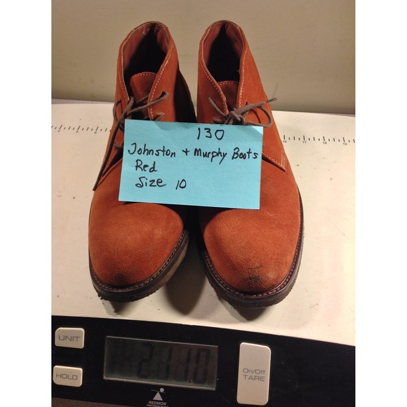 Johnston & Murphy Red Suede Chukka Boots Mens‎ Size 10 Mid Top main image 5